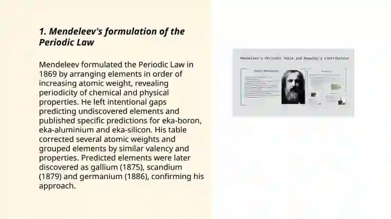 Mendeleev's Contribution to Chemistry 3