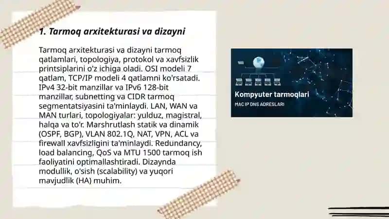 Tarmoq texnalogiyalari va internet xizmatlari 3