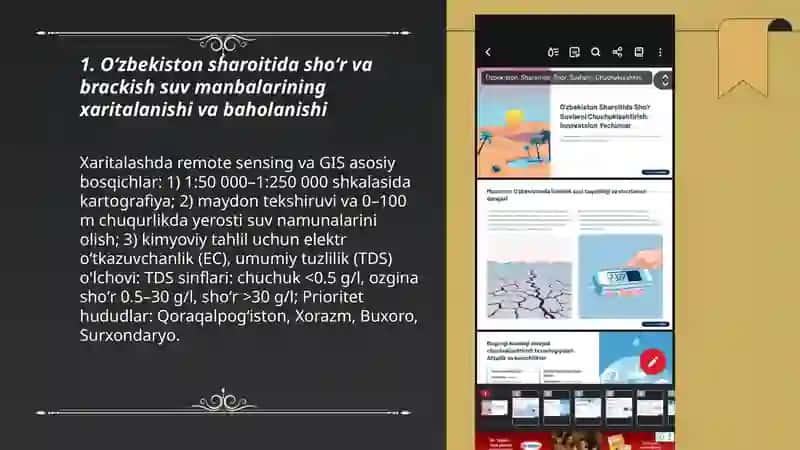 Oʻzbekiston sharoitida shoʻr suvlarni chuchuklantirish ğoyasini yaratish 3
