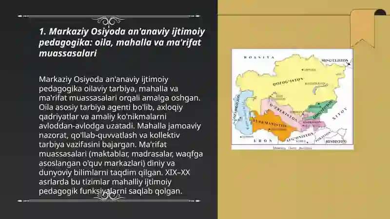 Ijtimoiy pedagogik g'oyalarning Markaziy Osiyo, Rossiya va G'arbdagi tarixi 3