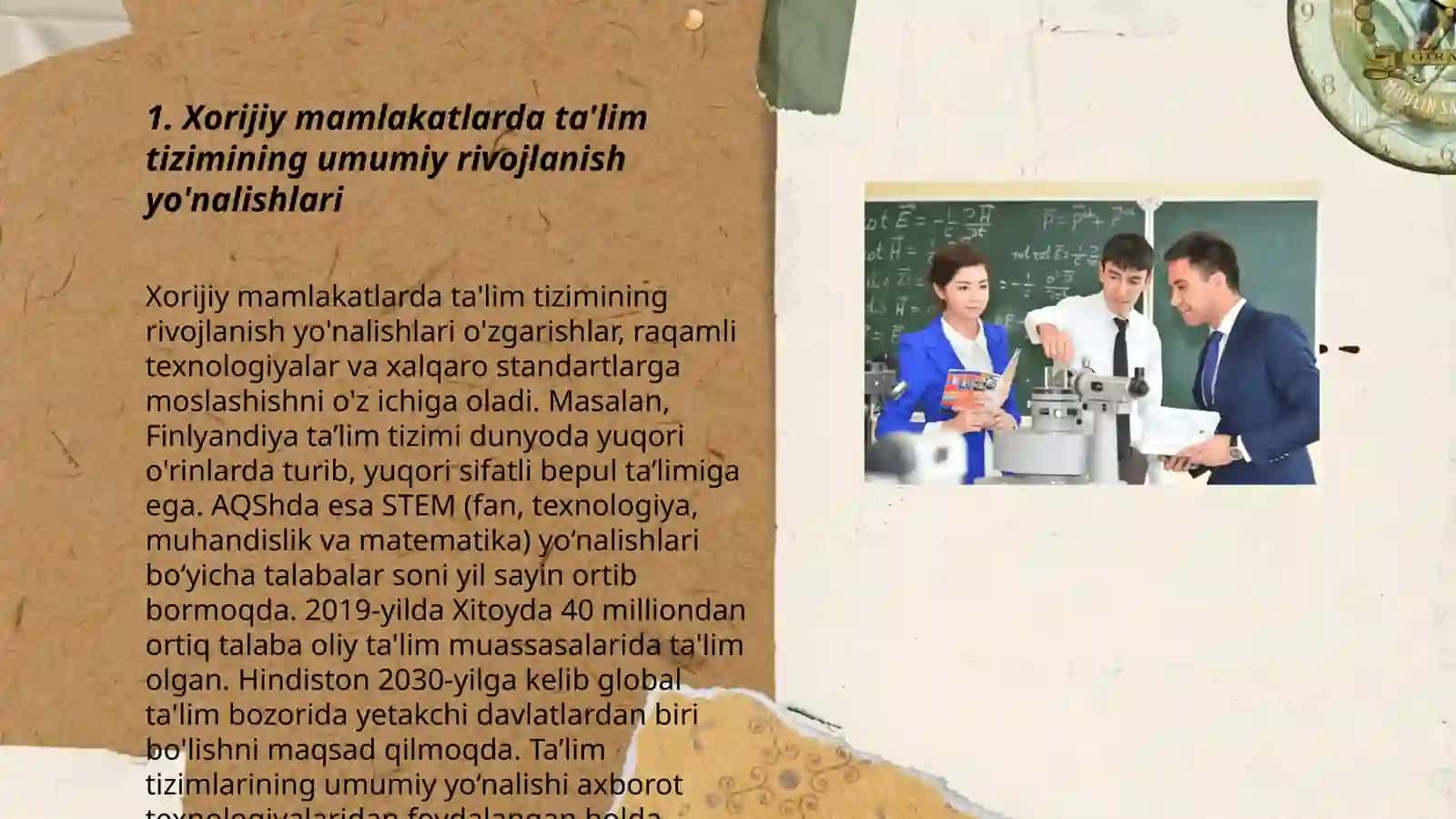 Xorijiy mamlakatlarda taʼlim taraqqiyotining asosiy yoʻnalishlari va ilgʻor xorijiy tajribalar 3