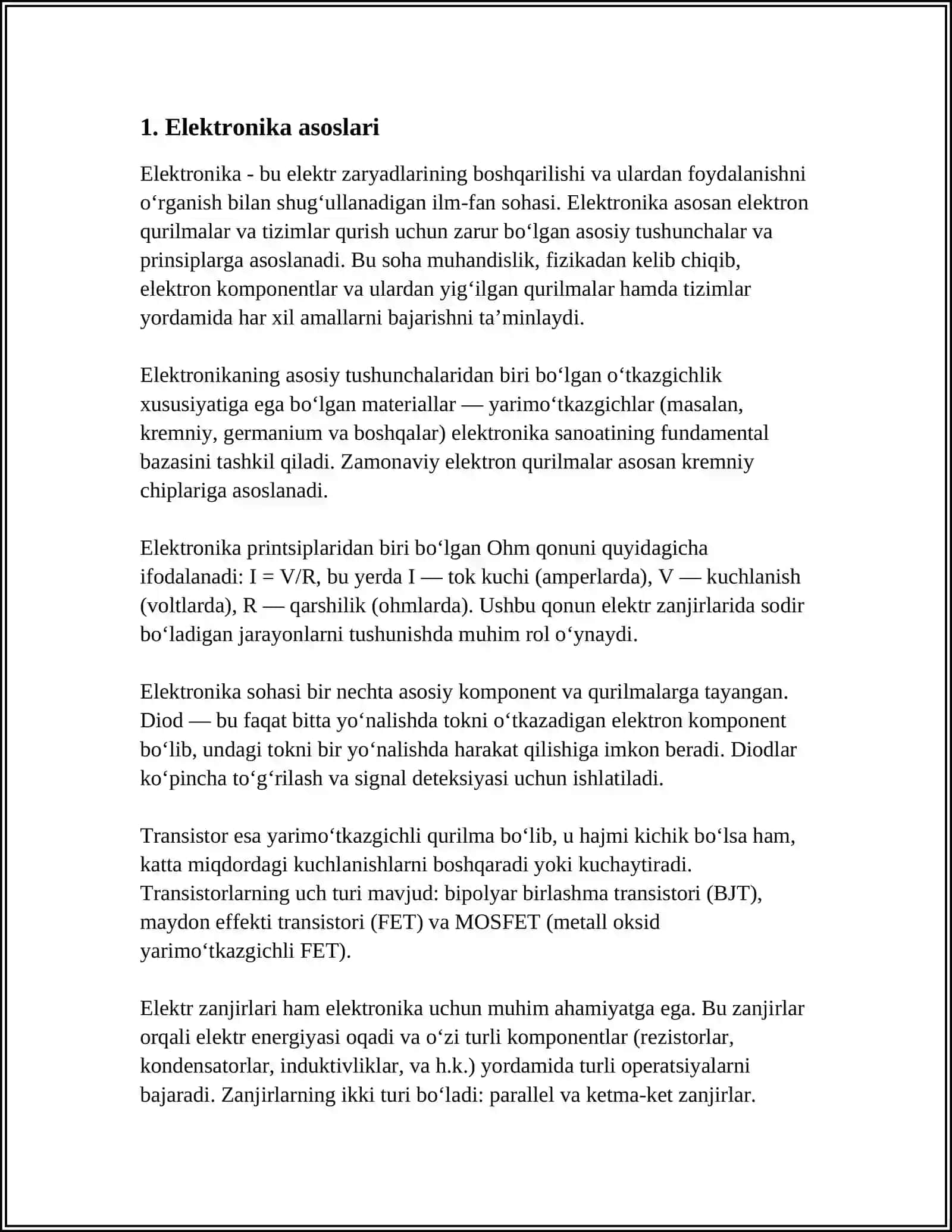 SPINLI ELEKTRONIKA VA UNING ELEMENTLARI 3