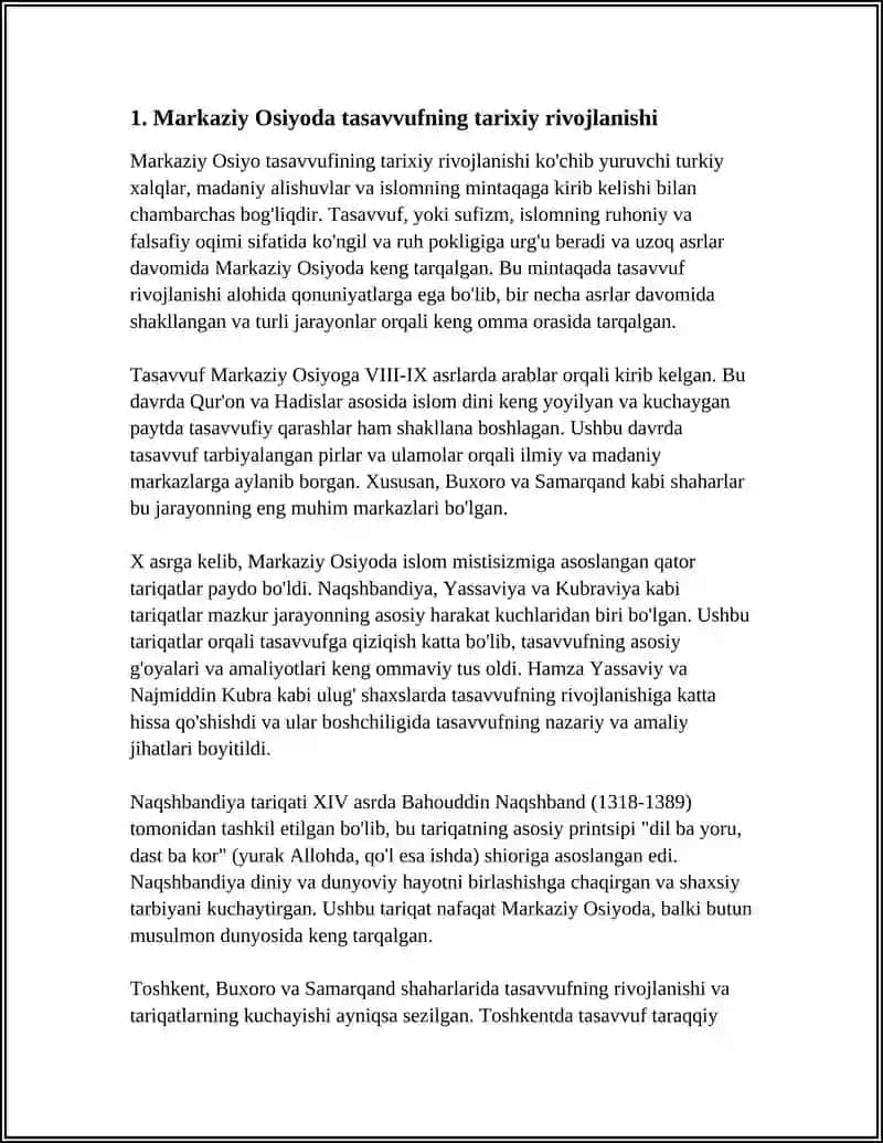 TASAVVUFNING MARKAZIY OSIYODAGI OQIMLARI 3