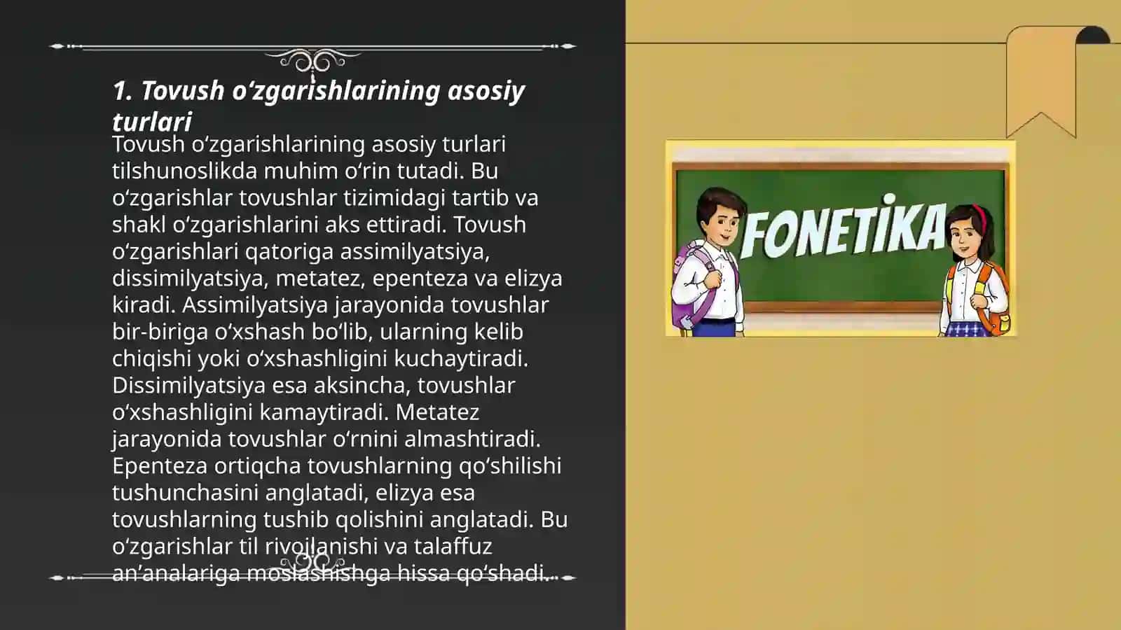 Tovush oʻzgarishlari: kombinator va pozitsion oʻzgarishlar 3
