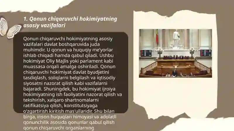 Qonun chiqaruvchi hokimiyatning asosiy vazifalari 3