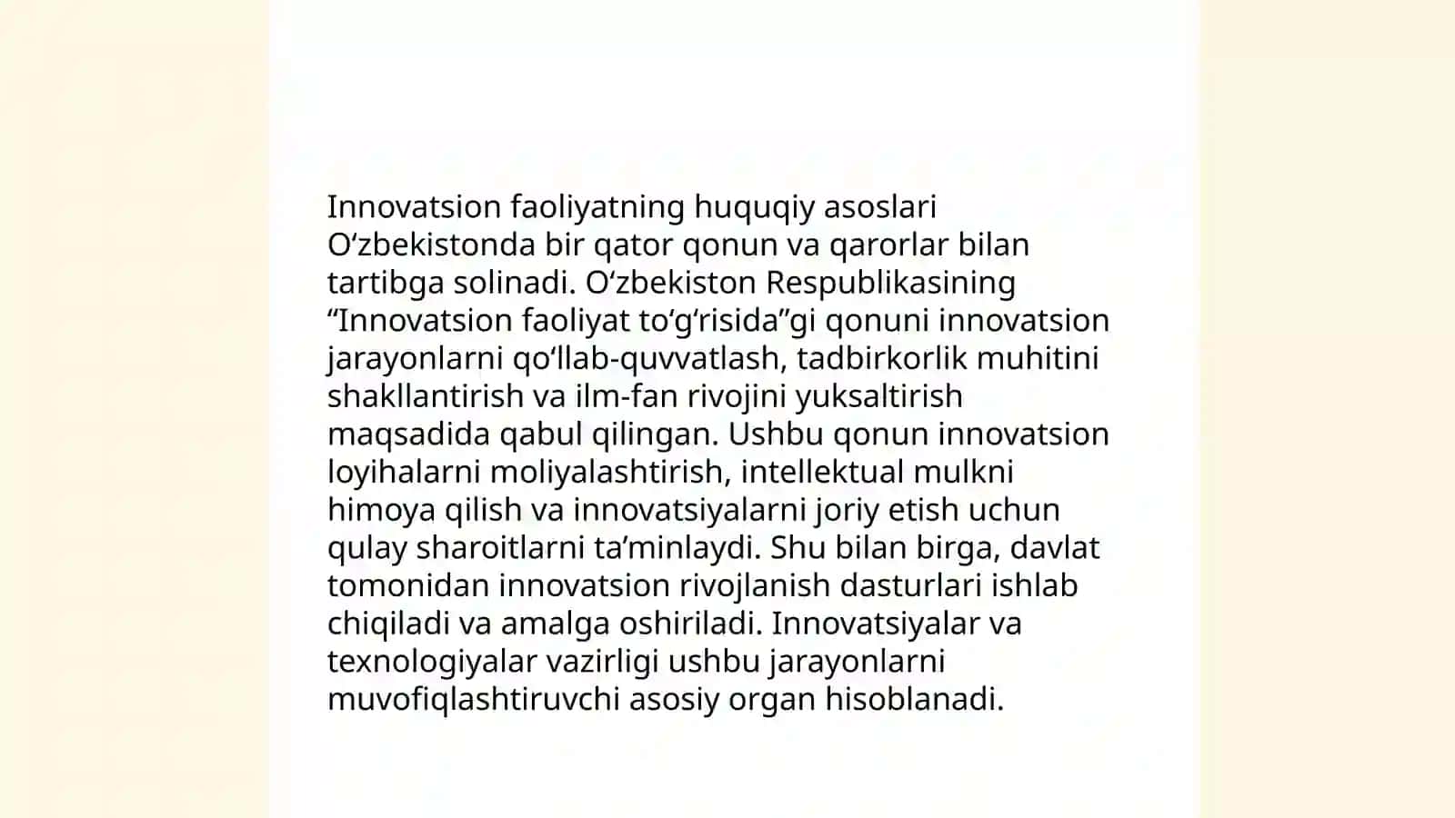 Innovatsion faoliyatni davlat tomonidan tartibga solish 3