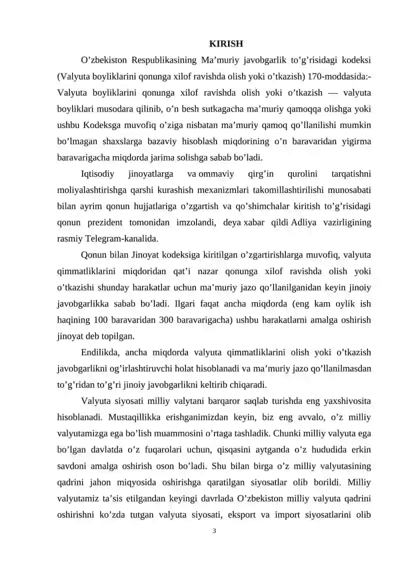 VALYUTA QIMMATLARINI QONUNGA XILOF RAVISHDA OLISH YOKI O’TKAZISH (JK-177) 3