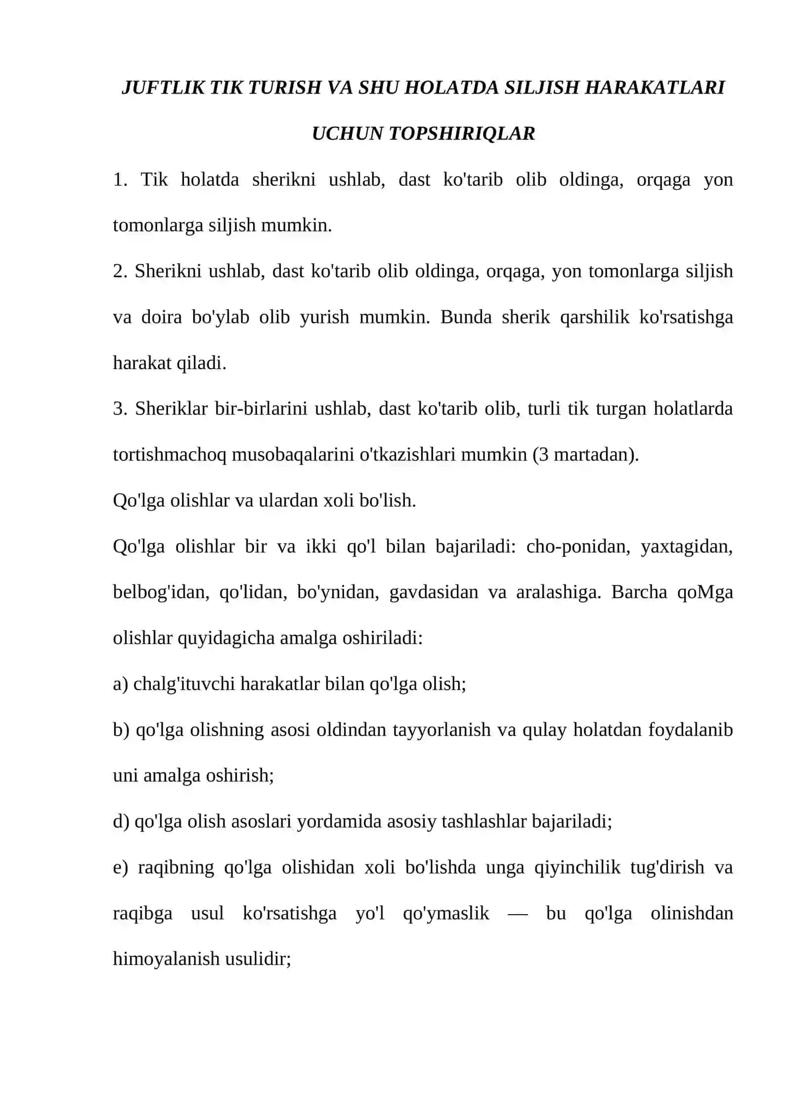 Kurashchi mashg'ulotda shikastlanishning oldini olish qoidalari 3