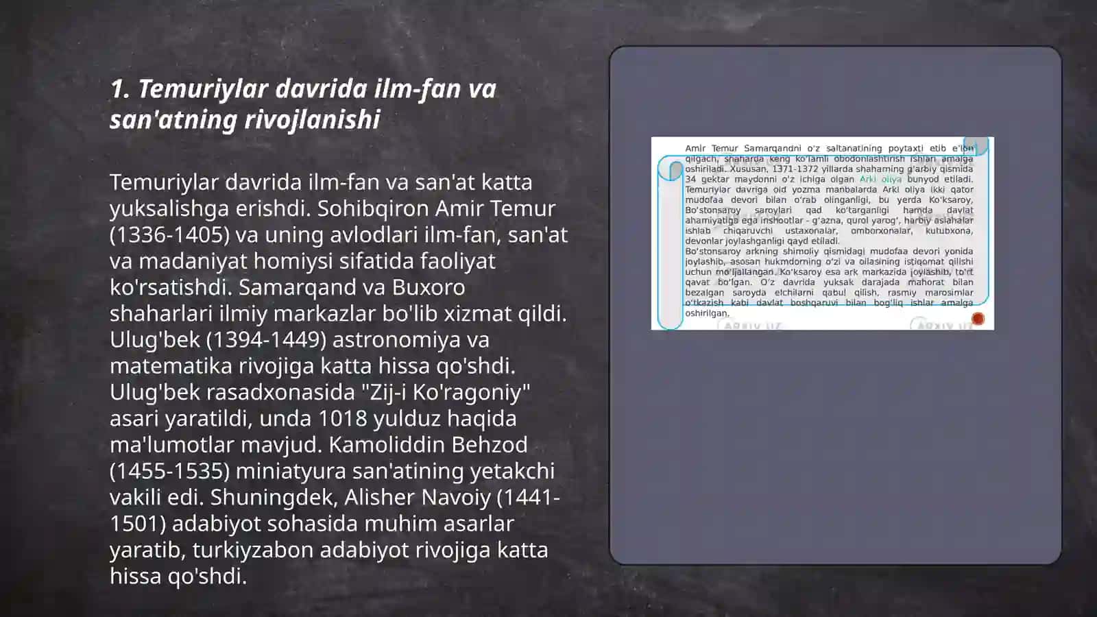 Temuriylar davrida ilm-fan va san'atning rivojlanishi 3