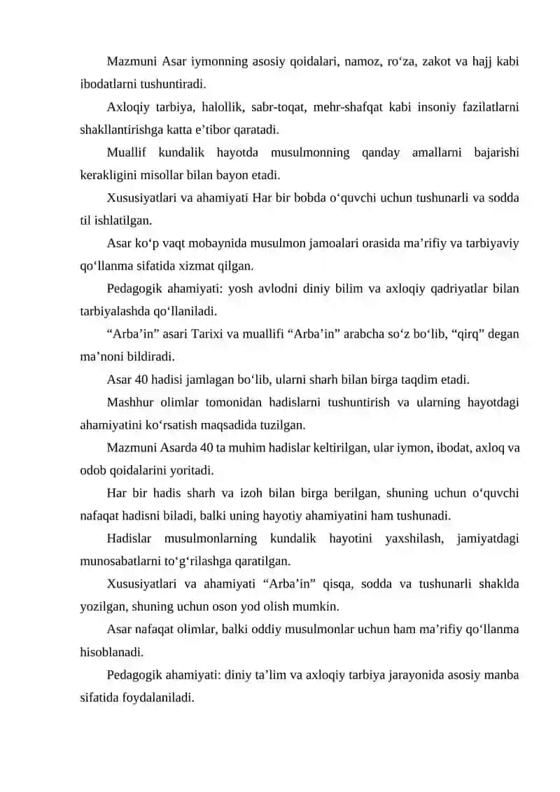 “SIROJ UL-MUSLIMIN” VA “ARBA’IN” ASARLARI DINIY-MA’RIFIY ASAR. 3