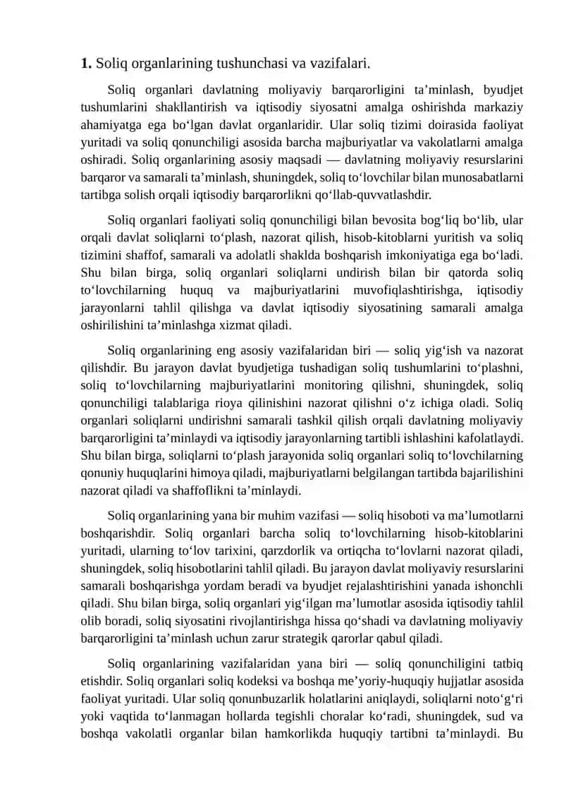 Soliq organlarining tushunchasi va vazifalari 3