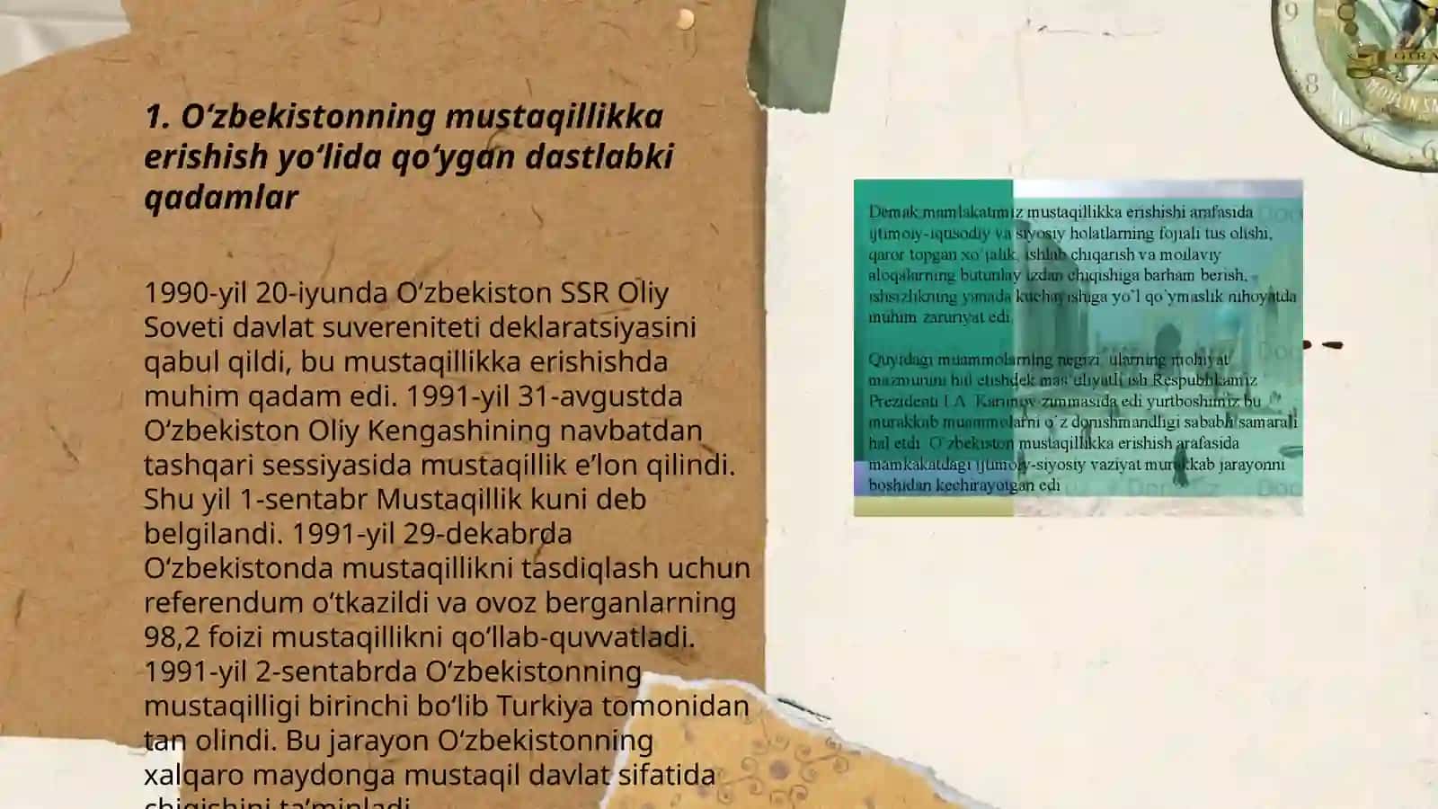 Mustaqillikka erishish arafasida Oʻzbekistondagi ijtimoiy-siyosiy jarayonlar 3