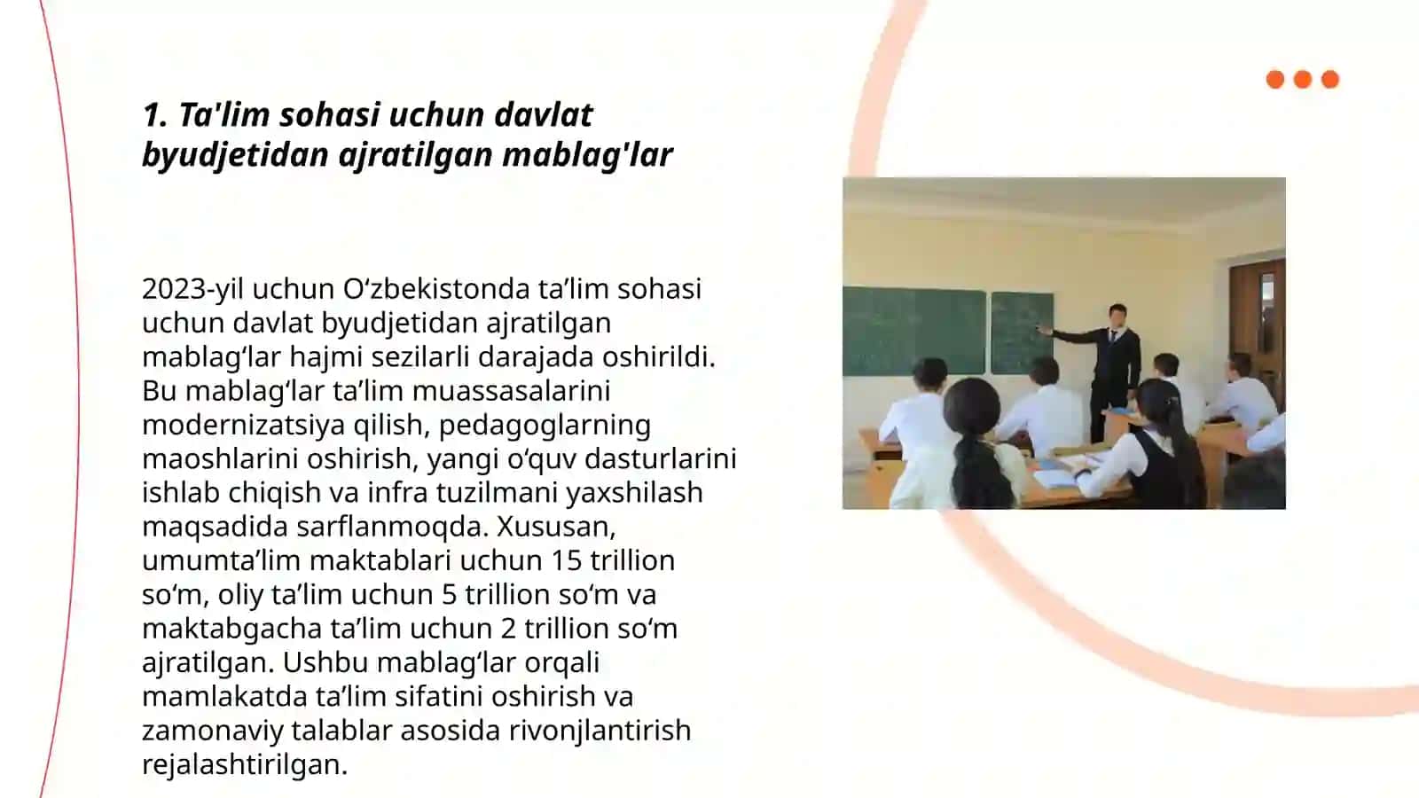 Ta'lim sohasidagi davlat siyosatining ustuvor yônalishlari 3