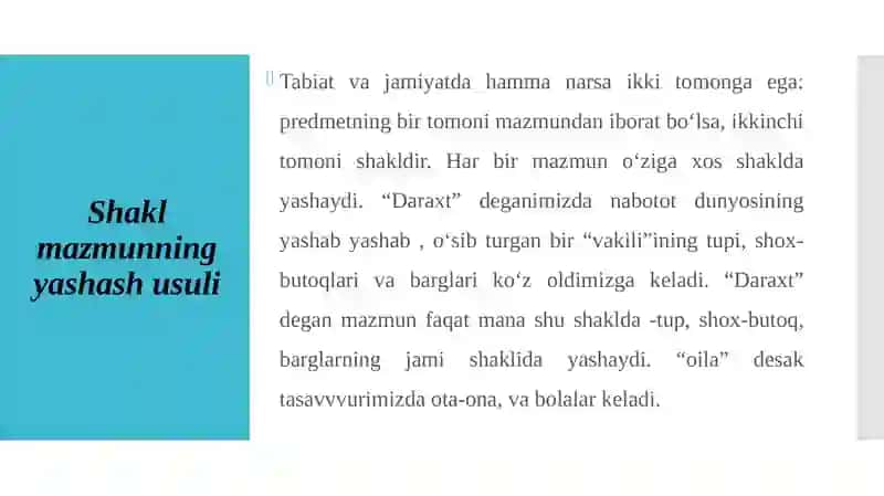 Badiiy asarda shakl va mazmun uyg‘unligi 3