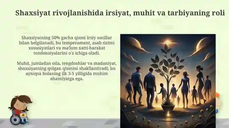 Shaxsiyat rivojlanishida irsiyat, muhit va tarbiyaning roli 3