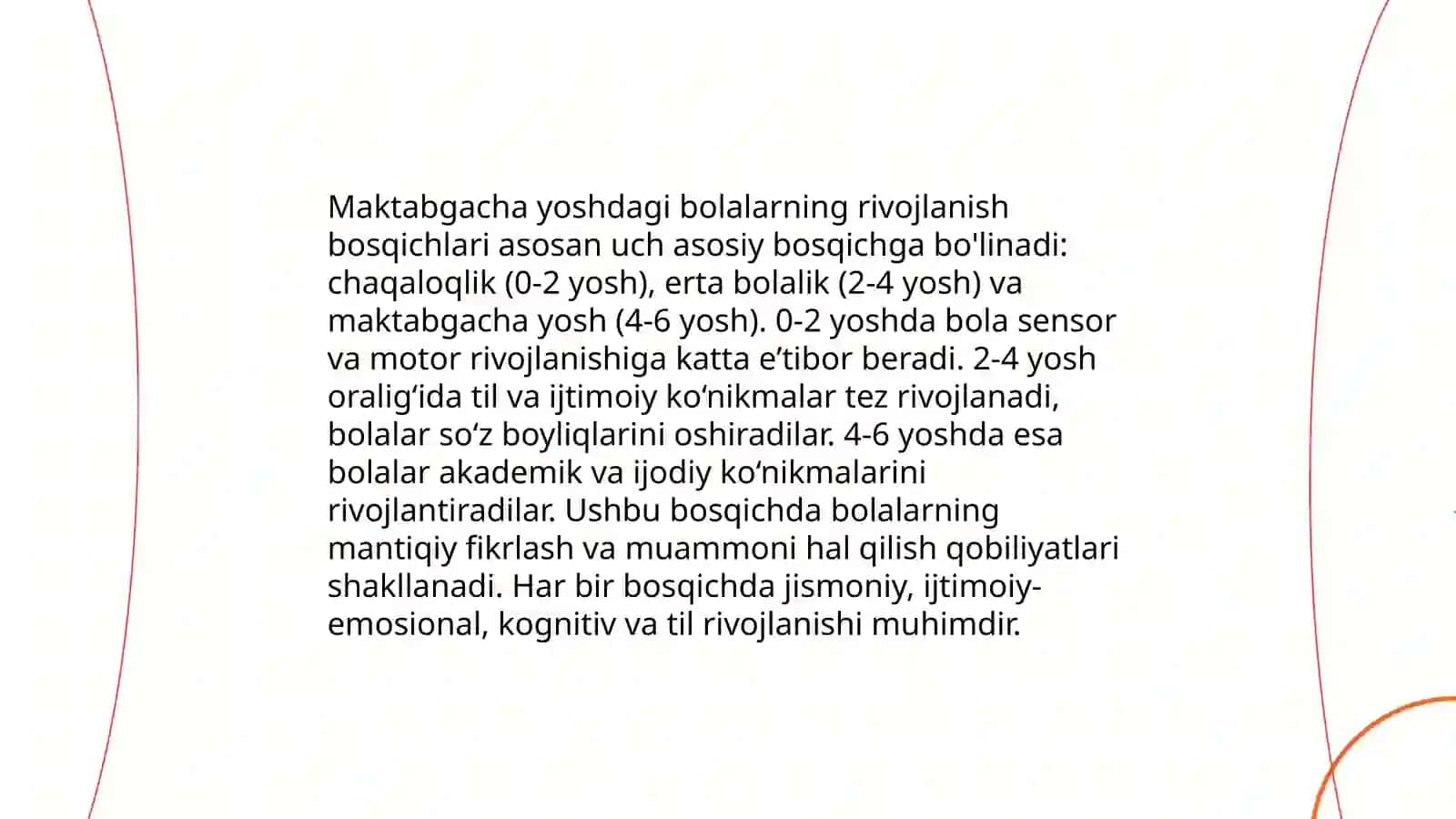 Maktabgacha ta'lim davrida yosh davrlarining o'ziga xos xususiyatlari 3