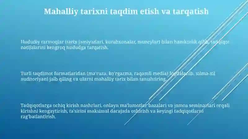 Oʻlka tarixini oʻrganishda mahalliy tadqiqotchilik 3