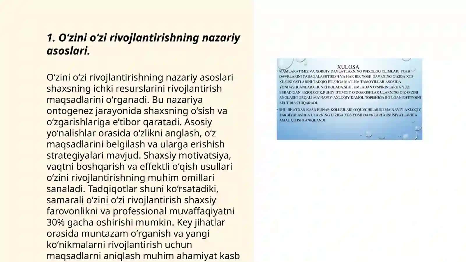 Oʻzini oʻzi rivojlantirish 3