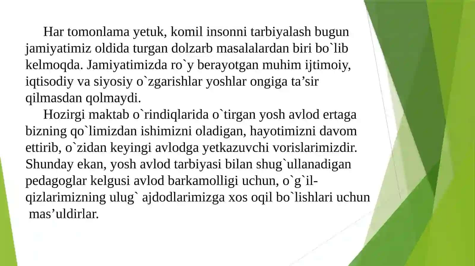 O`quvchilarni tarbiyalash 3