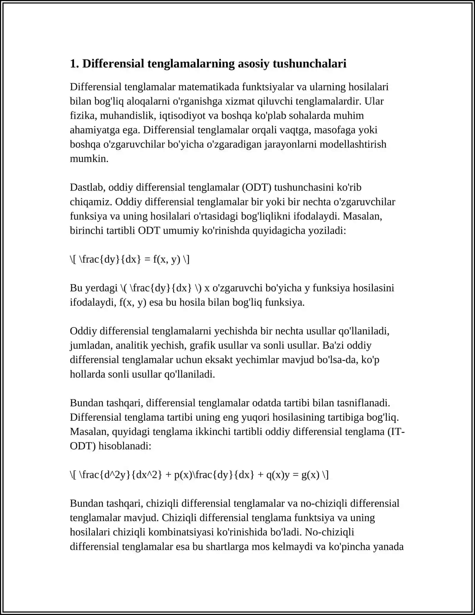 GARMONIK TEBRANISHLARNI DIFFERENSIAL TENGLAMASI 3