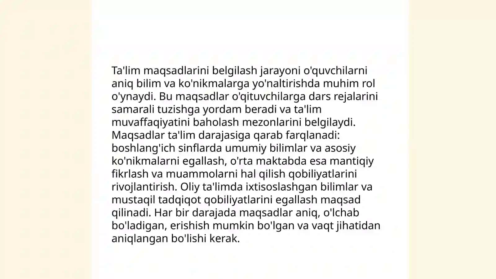 Mutaxassislik fanini o'qitishda ta'lim jarayonini rejalashtirish 3