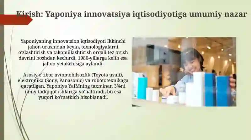 Yaponiyani Innovatsion iqtisodiyoti 3