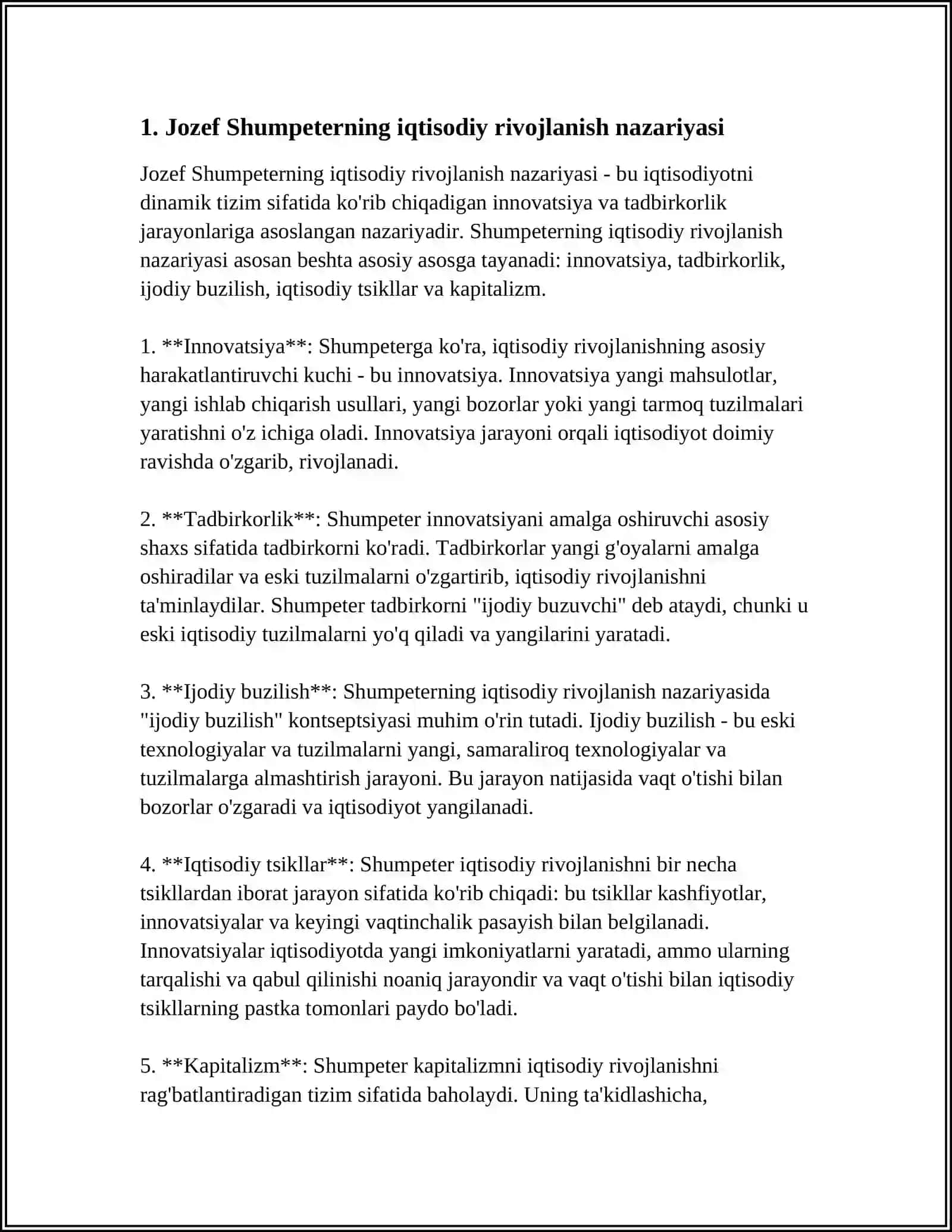JOSEPH SKUMPETERNING IQTISODIY YO'LI 3