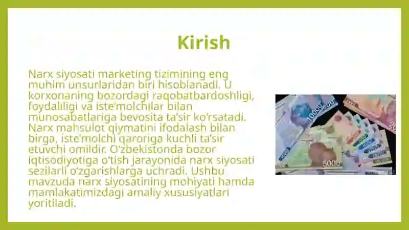 Narx siyosati va uning O‘zbekistonda amalga oshirilish xususiyatlari 3