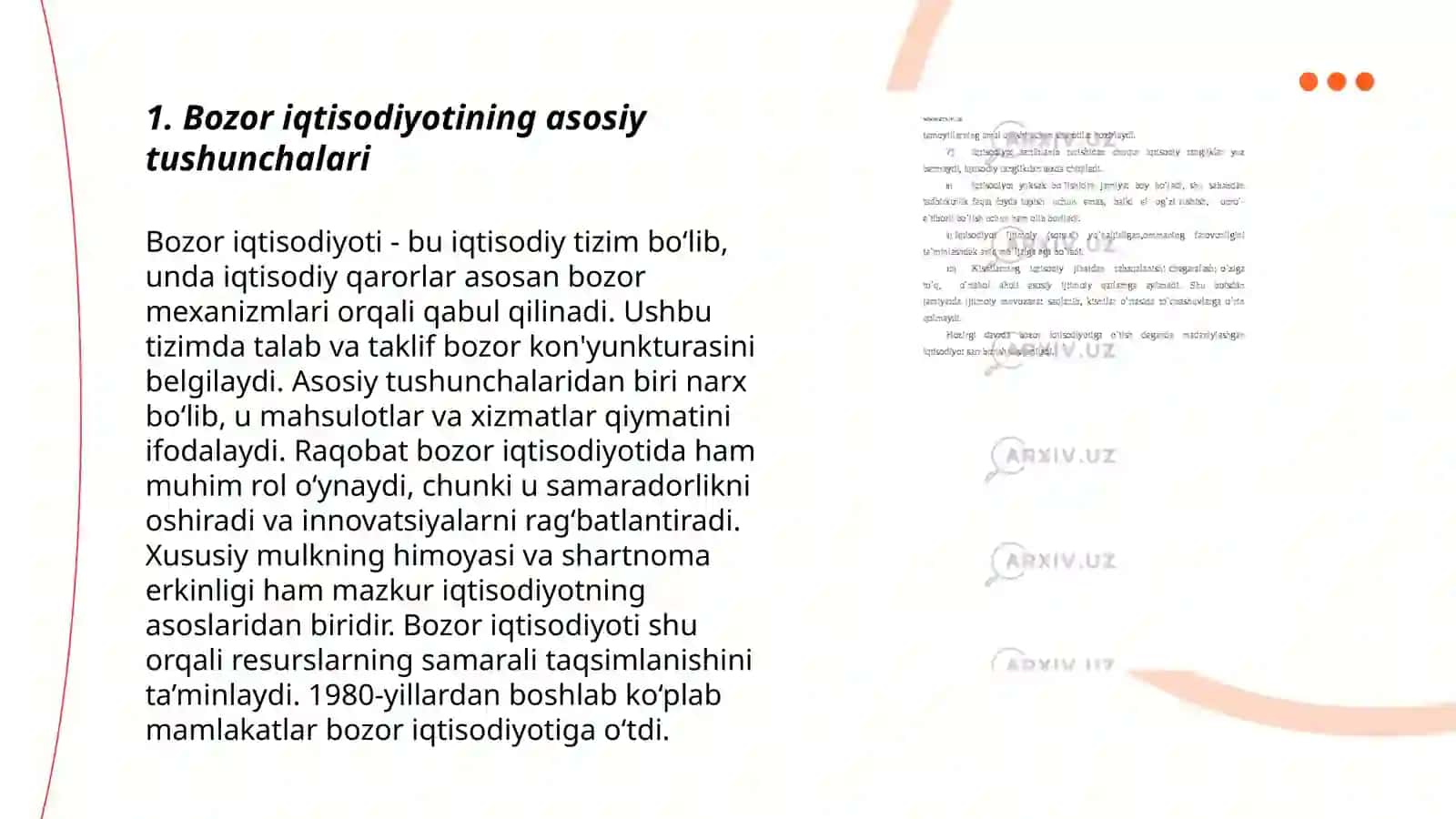 Bozor iqtisodiyoti mazmuni va unga ótish yóllari 3