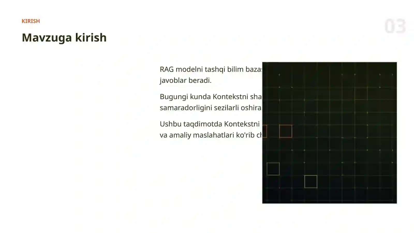 Kontekstni shakllantirish va bilim bazasi 3