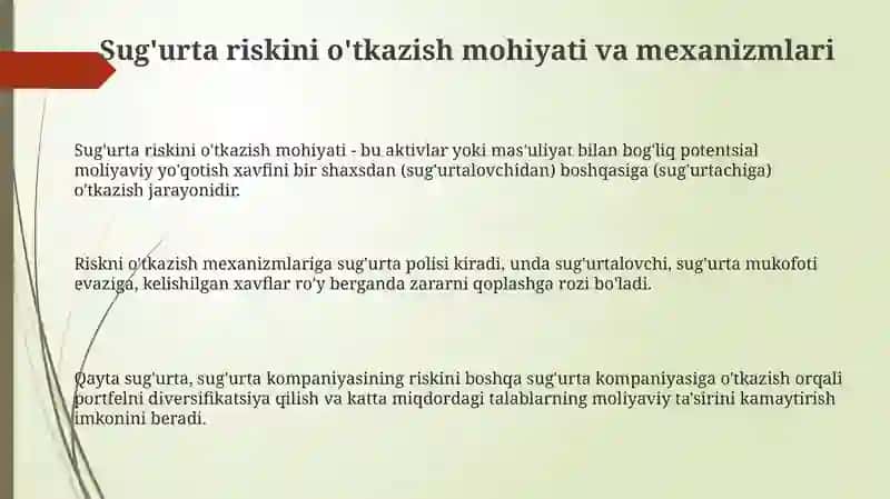 Sug'urta riskini o'tkazishning asoslari 3