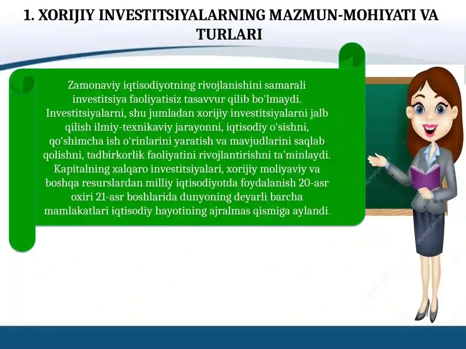 IQTISODIYOTNI RIVOJLANTIRISHDA XORIJIY INVESTITSIYALARNING ROLI 3