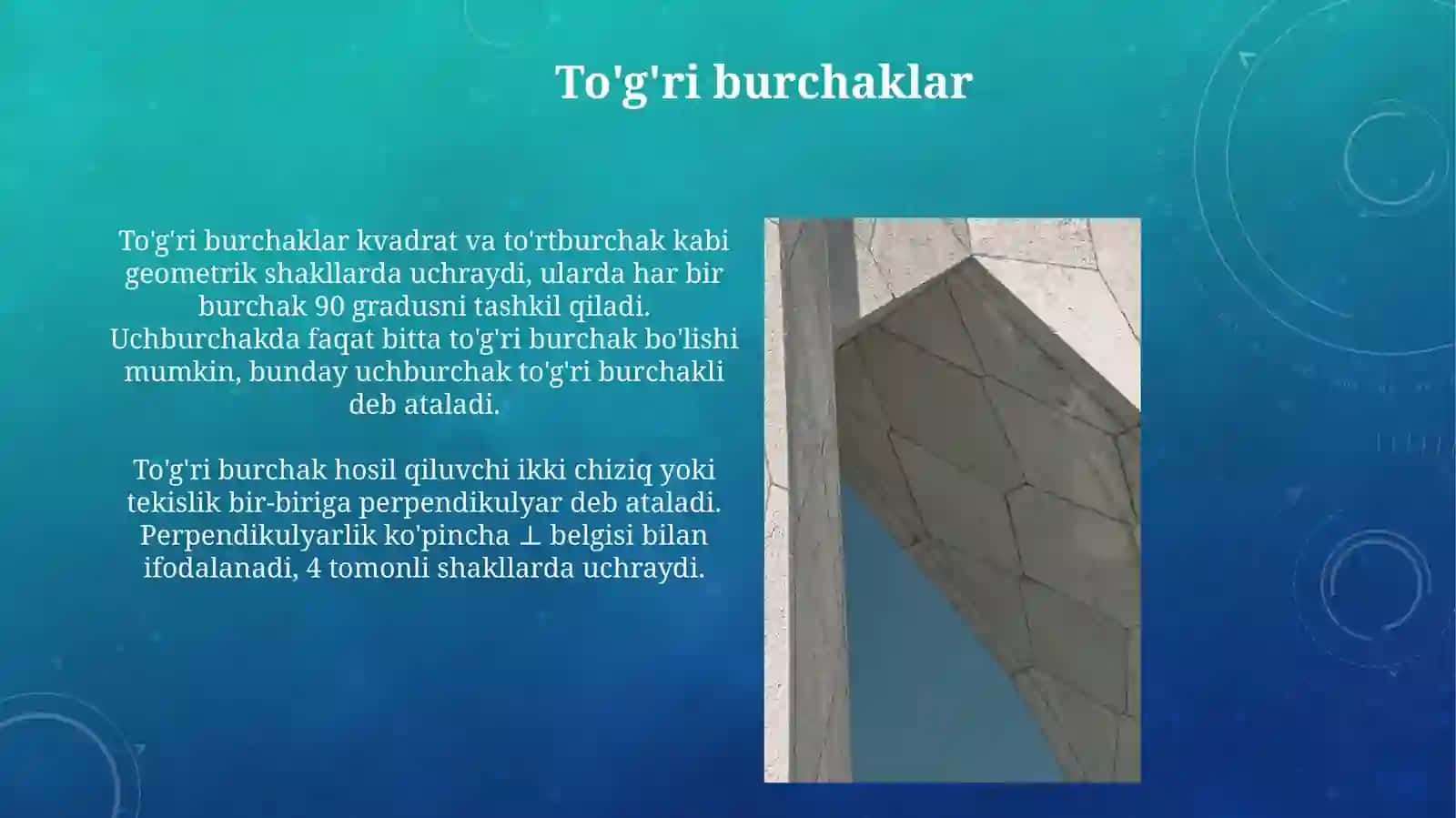 Burchaklar vaularningturlari 3