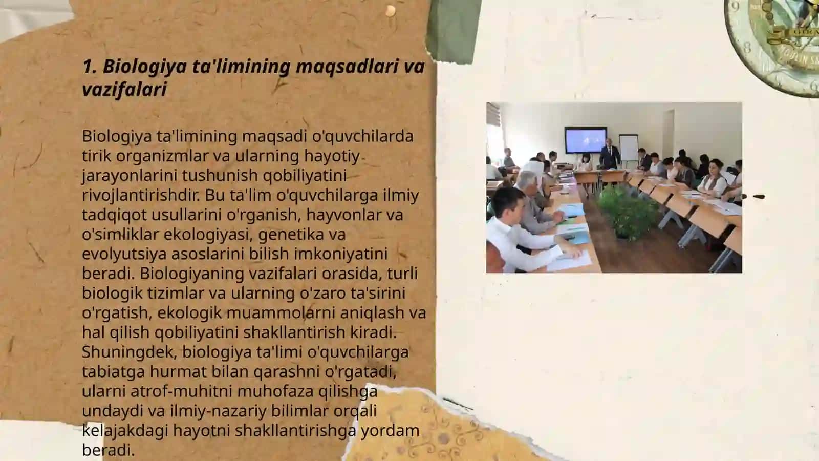 Biologiyani o'qitishda ta'lim va tarbiyaning o'rni 3
