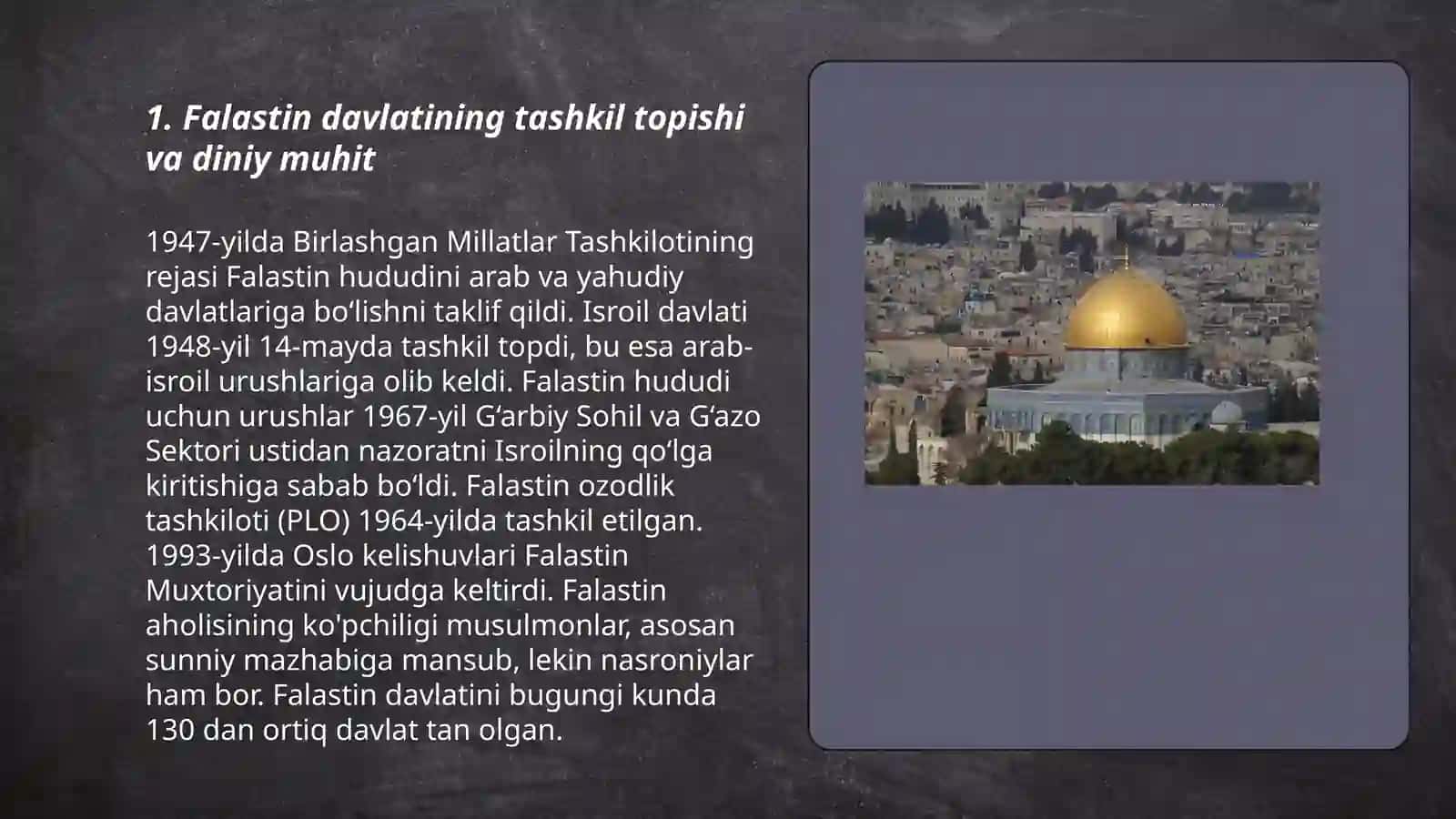 Falastin davlatining dinga bo'lgan munosabati va hozirgi kunda din 3