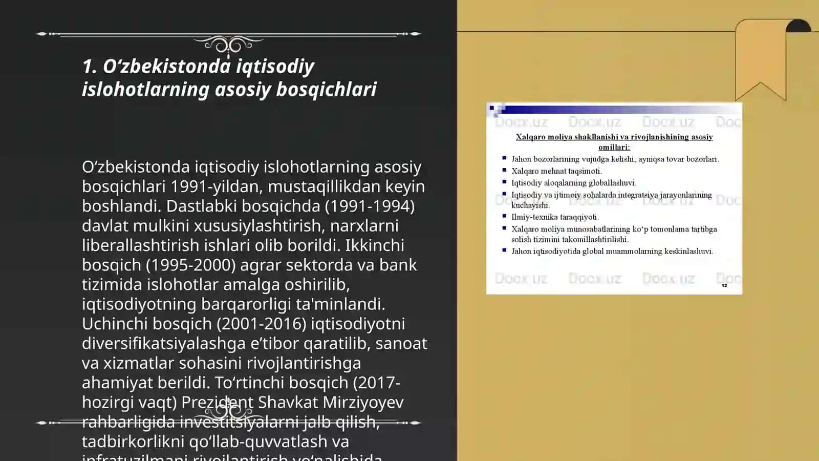 Oʻzbekistonda iqtisodiy islohotlar, xususiy mulkchilikning shakllanishi 3