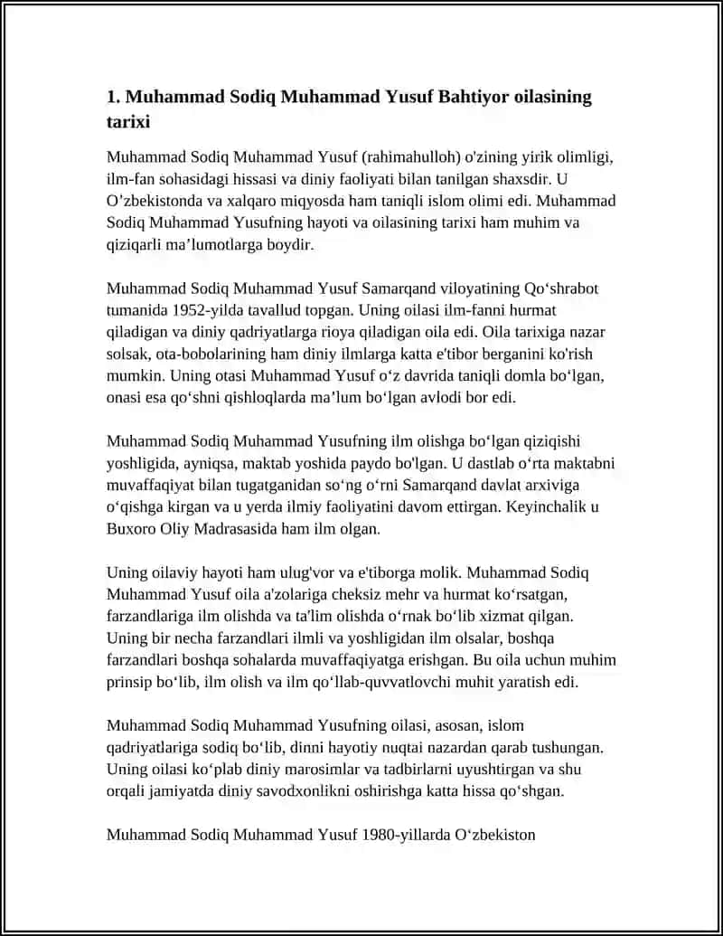MUHAMMAD SODIQ MUHAMMAD YUSUF BAHTIYOR OILA 3