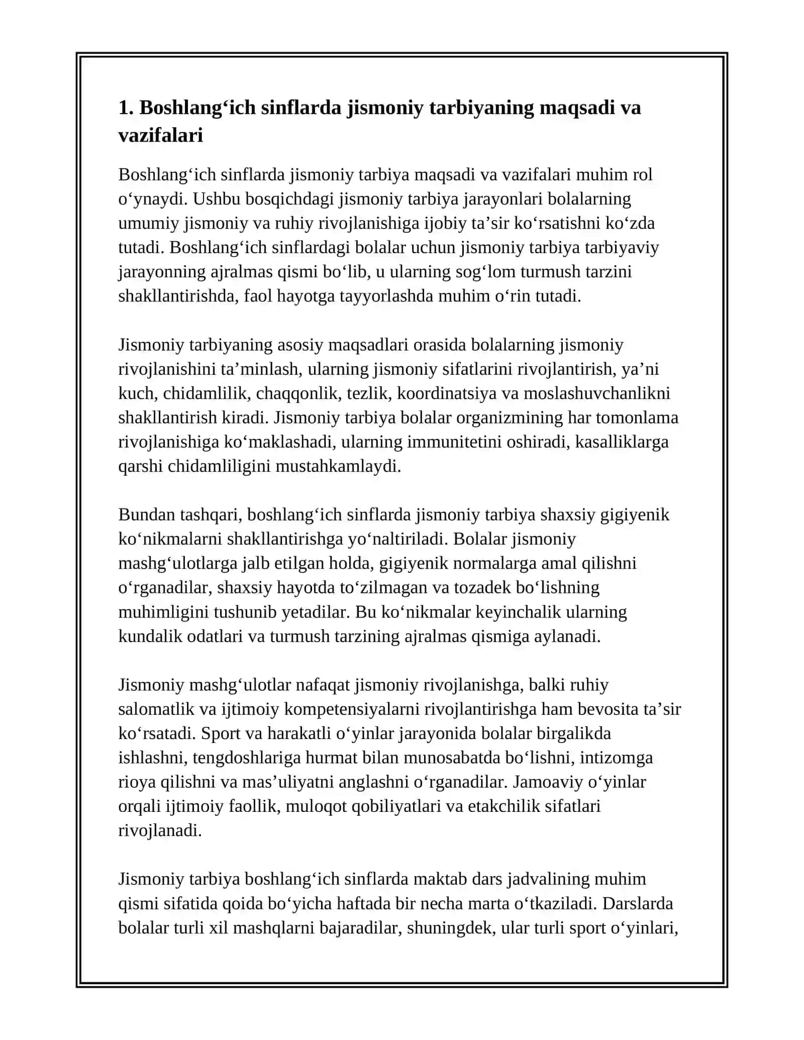 BOSHLANĞICH SINFLAR JISMONIY TARBIYASI 3