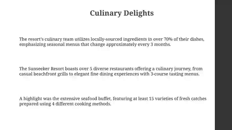Sunseeker Resort Culinary Delights 3