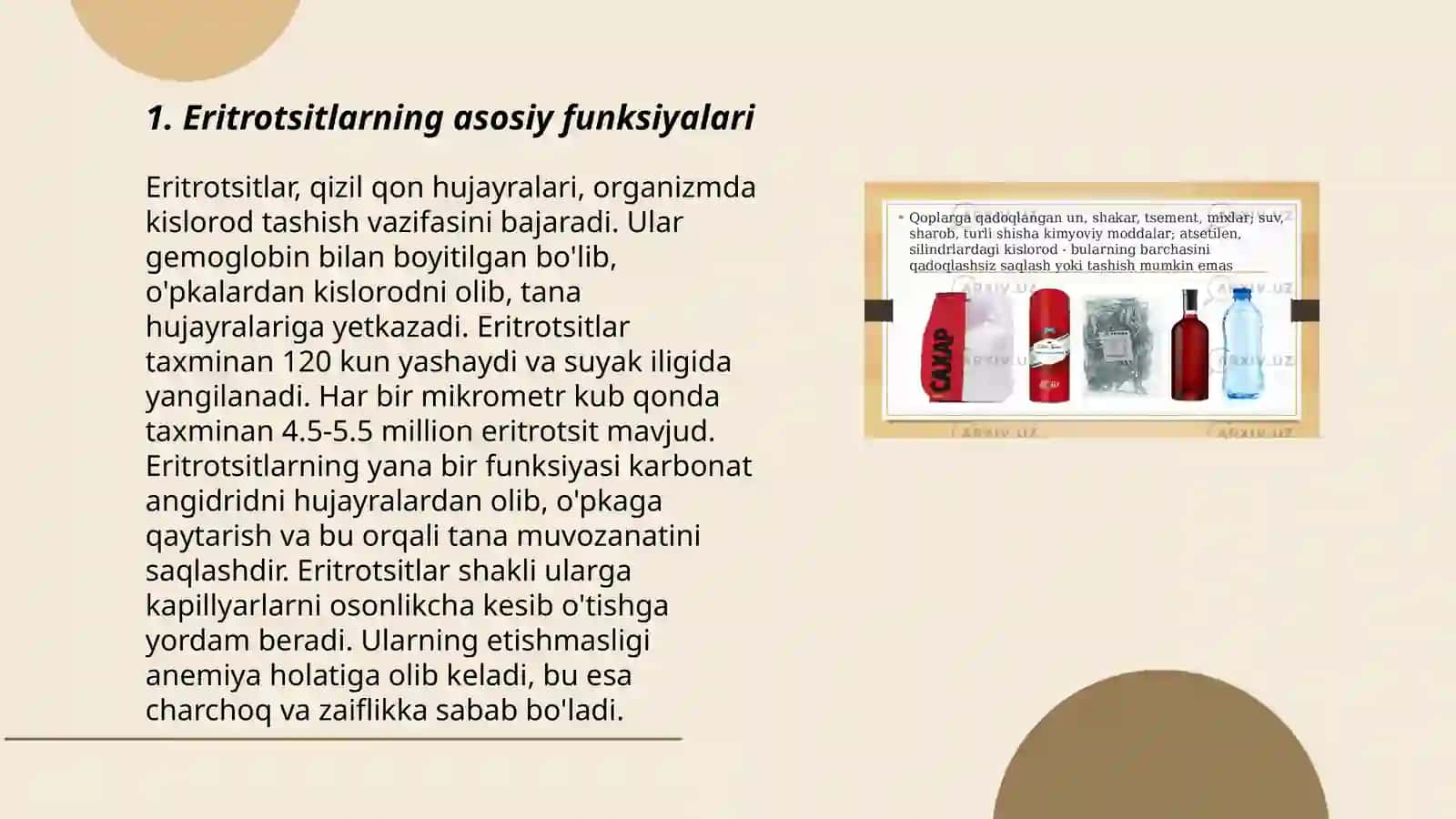 Eritrotsitlar turlari funksiyalari 3