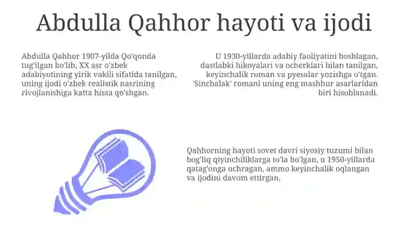 Abdulla Qahhor hayoti va ijodi 3