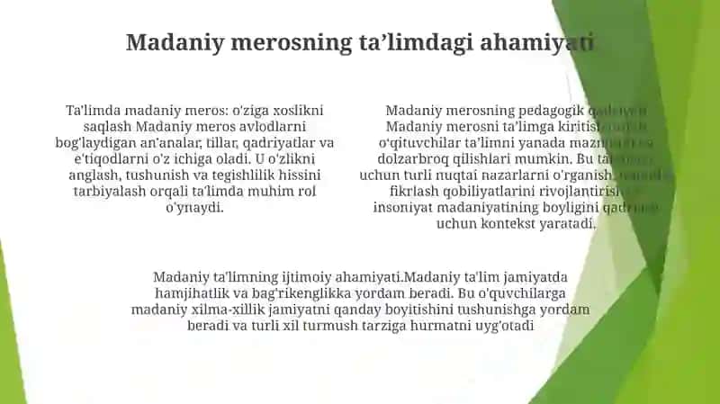O‘zbekiston Prizidenti Shavkat Mirziyoyev Ta‘Lim Tarbiya Jarayonida Milliy Meros 3
