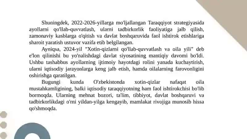 O'zbekistonda xotin - qizlarga bo'lgan munosabat 3