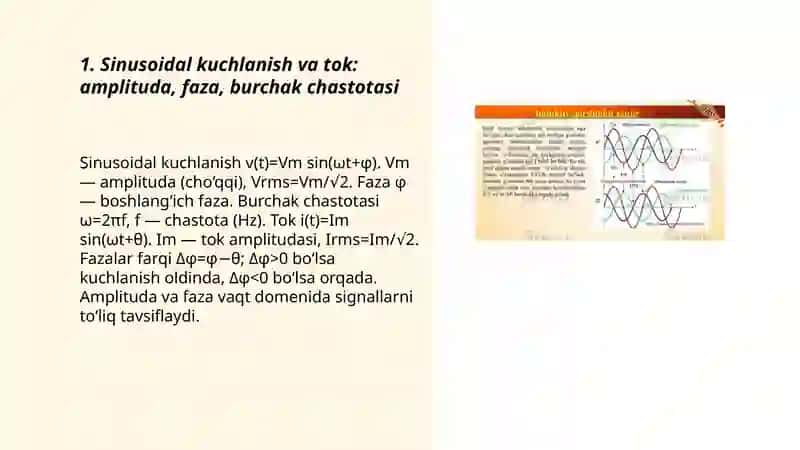 Sinusoidal kuchlanish va tok 3