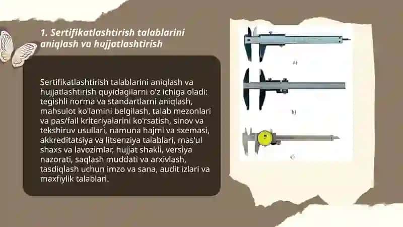Sertifikatlashtirish bo'limi: sertifikatlashtirishga oid hujjatlarni tayyorlash 3