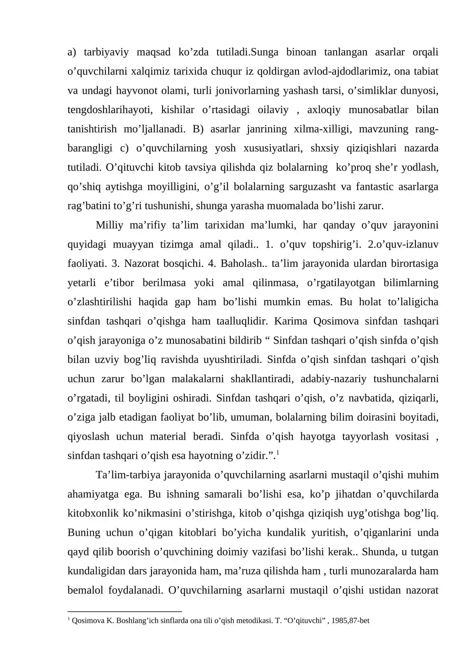 Adabiyot bo’yicha  sinfdan va maktabdan  tashqari ishlar 3