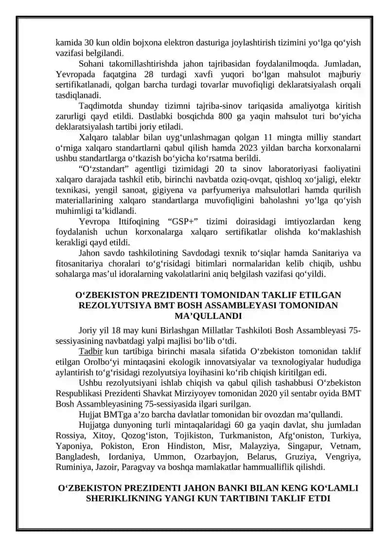 O‘ZBEKISTON RESPUBLIKASIDAGI IQTISODIY, IJTIMOIY-SIYOSIY VOQEALARGA DOIR MA’LUMOTLAR 3