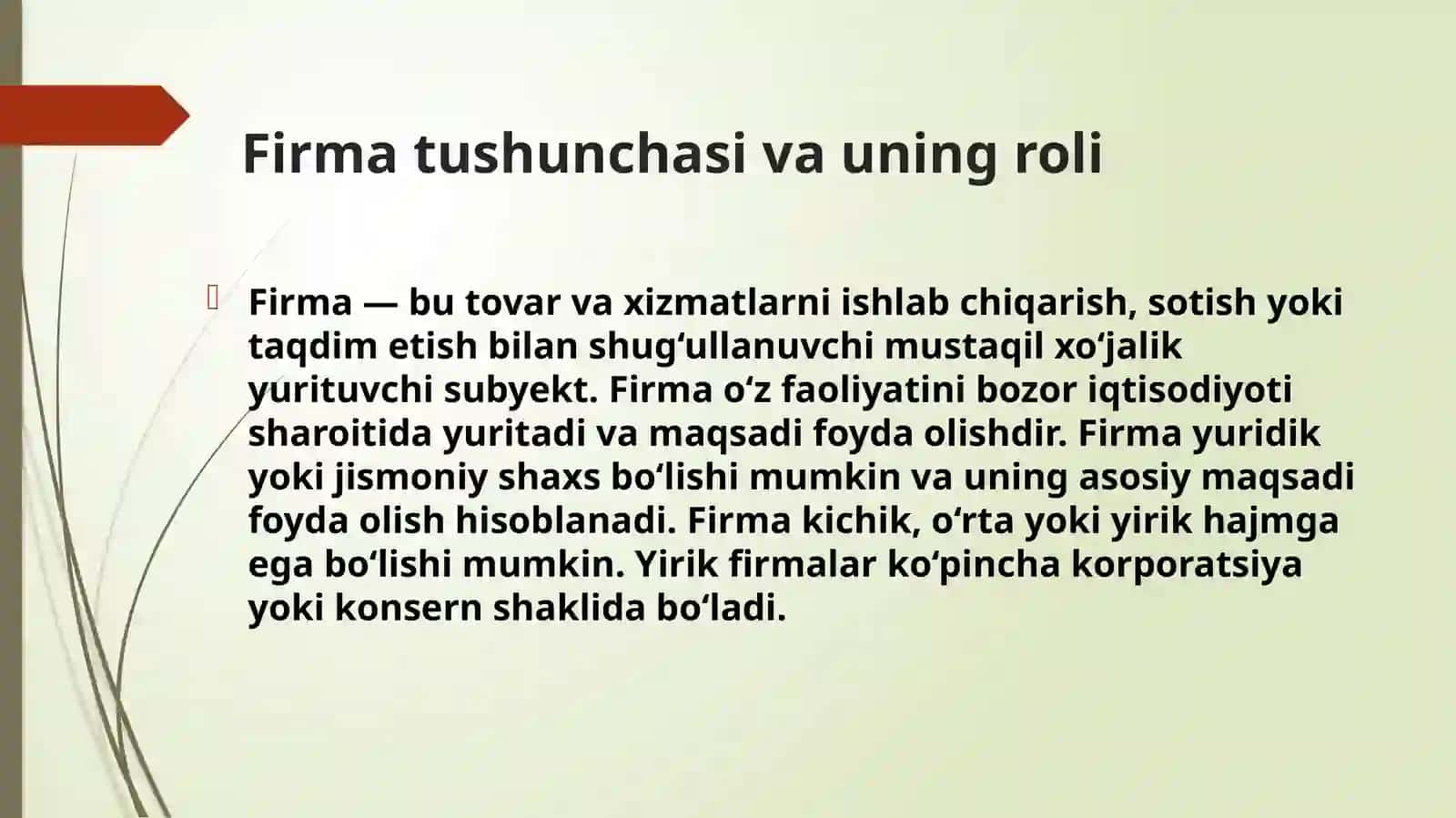 "Firma va ularning tashkiliy iqtisodiy asoslari" 3