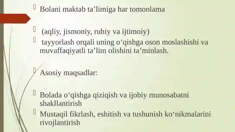 Bolalarni maktabga tayyorlashda fanlarni o’qitish metodikasi 3