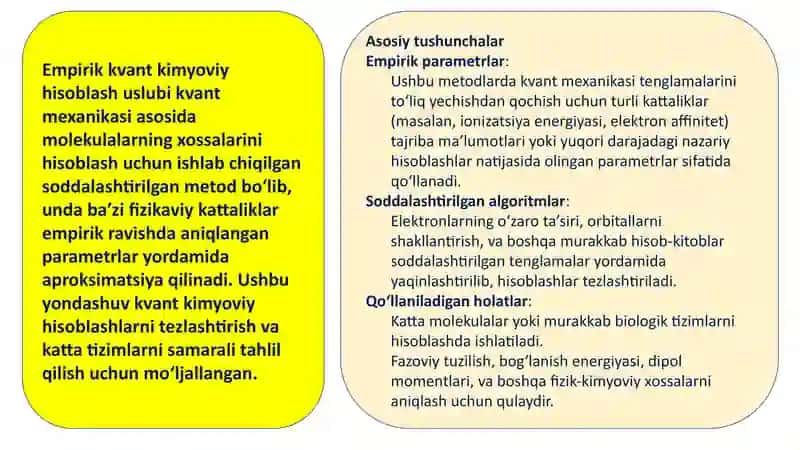Emperik kvant kimyoviy hisoblash uslubi 3